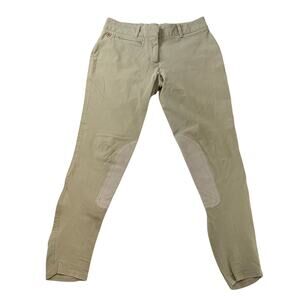 Ariat Sport Women's Khaki Trophy Hunter Breeches Size 28L Front Zip Knee Patches
